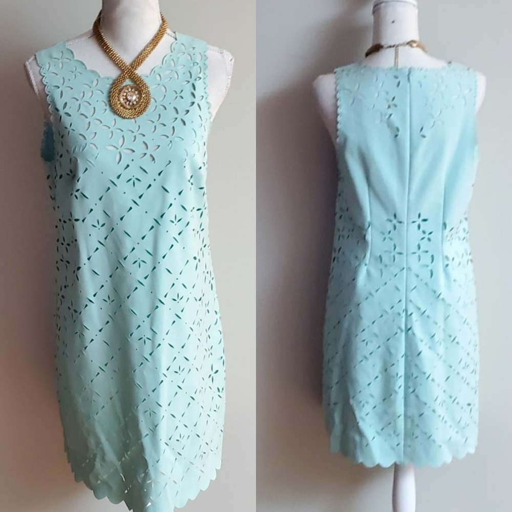 J.Crew LASER-CUT FLORAL SHIFT DRESS - Picture 5 of 7